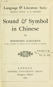 Cover of: Sound and symbol in Chinese