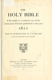 Cover of: The Holy Bible by with an introduction, by A.W. Pollard, and illustrative documents.