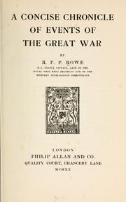 Cover of: A concise chronicle of events of the great war