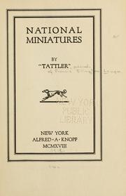 Cover of: National miniatures by Leupp, Francis Ellington