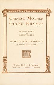 Cover of: Chinese Mother Goose rhymes