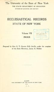 Ecclesiastical records, State of New York by New York (State). State Historian.