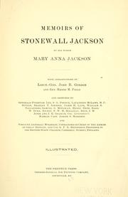 Cover of: Memoirs of Stonewall Jackson