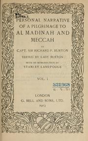 Cover of: Personal narrative of a pilgrimage to Al-Madinah and Meccah