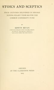 Cover of: Stoics and sceptics by Edwyn Robert Bevan