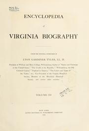 Cover of: Encyclopedia of Virginia biography by Lyon Gardiner Tyler