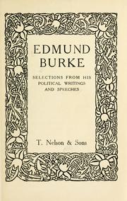 Cover of: Edmund Burke by Edmund Burke