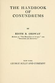 Cover of: The handbook of conundrums