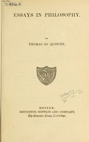 Cover of: Works. by Thomas De Quincey