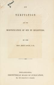 Cover of: On temptation and the mortification of sin in believers.