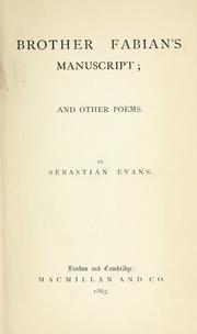 Cover of: Brother Fabian's manuscript: and other poems