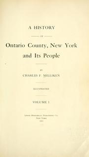 Cover of: A history of Ontario County, New York and its people by Charles F. Milliken