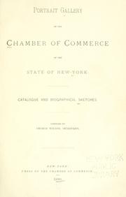 Cover of: Portrait gallery of the Chamber of commerce of the state of New York.