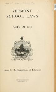 Vermont school laws by Vermont.