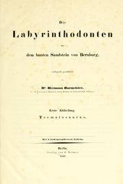 Cover of: Labyrinthodonten aus dem bunten Sandstein von Bernburg: zoologisch geschildert. 1., 3. Abt.