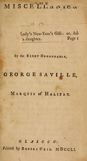 Cover of: Miscellanies by George Savile, 1st Marquess of Halifax