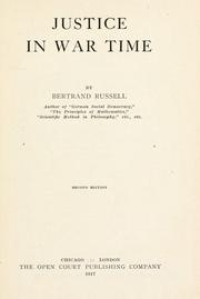 Cover of: Justice in war time