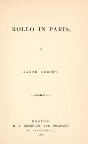 Cover of: Rollo in Paris by Jacob Abbott