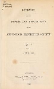 Cover of: Extracts from the paper and proceedings.