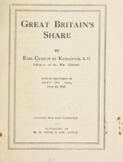Cover of: Great Britain's share by George Nathaniel Curzon Marquis of Curzon