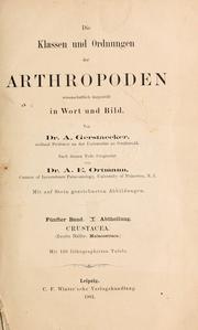 Cover of: Die Klassen und Ordnungen des Thier-Reichs by Heinrich Georg Bronn