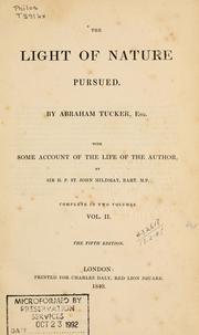 Cover of: The light of nature pursued by Abraham Tucker