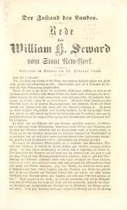 Cover of: Der Zustand des Landes by William Henry Seward