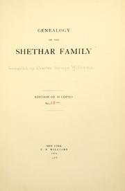 Cover of: Genealogy of the Shethar family.