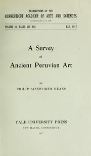 Cover of: A survey of ancient Peruvian art