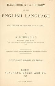 Cover of: Handbook of the history of the English language: for the use of teacher and student.