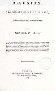 Cover of: Disunion by Phillips, Wendell