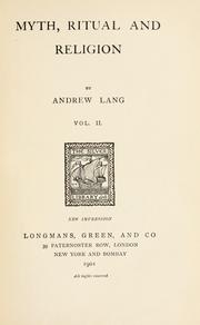 Cover of: Myth, ritual and religion by Andrew Lang