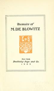 Cover of: Memoirs of M. de Blowitz.