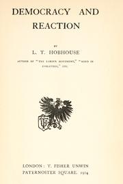 Cover of: Democracy and reaction. by L. T. Hobhouse