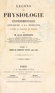 Cover of: Leçons de physiologie expérimentale appliquée a la médecine by Claude Bernard