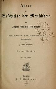 Cover of: Ideen zur Geschichte der Menschheit by Johann Gottfried Herder
