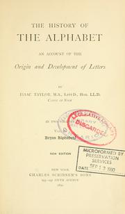 Cover of: The History of the Alphabet: an account of the origin and development of letters