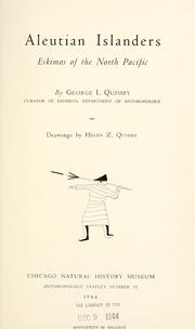 Cover of: Aleutian islanders by George Irving Quimby