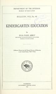 Cover of: Kindergarten education by Julia Wade Abbot