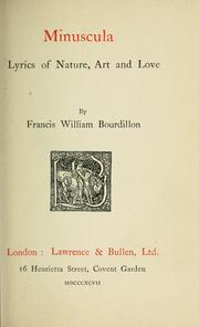 Cover of: Miniscula: lyrics of nature, art and love