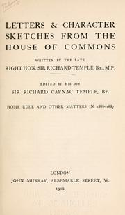Cover of: Letters & character sketches from the House of Commons.: Home rule and other matters, in 1886-1887.