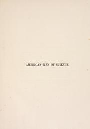 Cover of: American men of science by Cattell, James McKeen