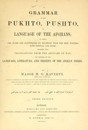 Cover of: grammar of the Pu©œk©œhto, Pu©œs©œhto, or language of the Af©œg©œhans: together with translations from the articles of war, and remarks on the language, literature, and descent of the Af©œg©œh©Æa