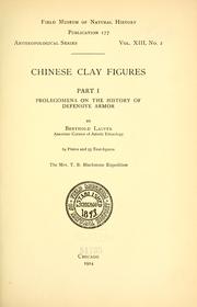 Cover of: Chinese clay figures. by Berthold Laufer