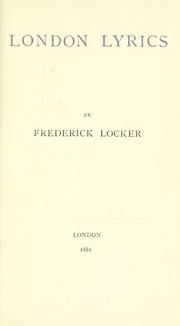 London lyrics by Frederick Locker-Lampson