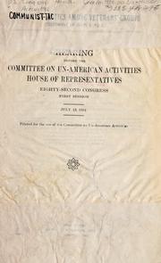 Cover of: Communist tactics among veterans' groups (testimony of John T. Pace) by United States. Congress. House. Committee on Un-American Activities.