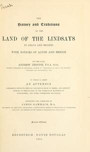Cover of: The history and traditions of the Land of the Lindsays in Angus and Mearns by Andrew Jervise