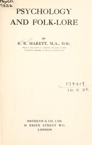Cover of: Psychology and folk-lore. by R. R. Marett