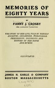 Cover of: Memories of eighty years by Fanny Crosby