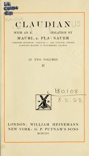 Cover of: Claudian, with an English translation by Maurice Platnauer